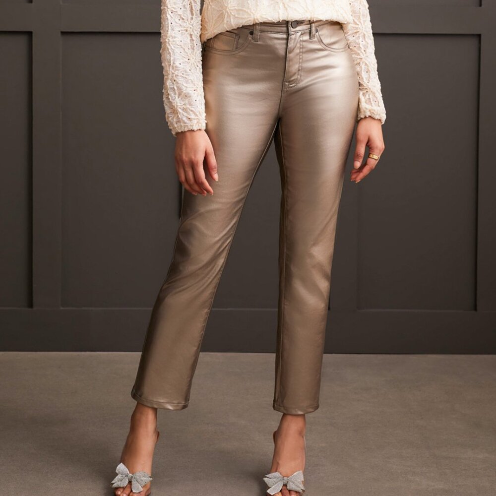Metallic Faux Leather Pant